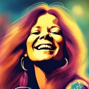 Vintage Janis Joplin Graphic Print - Iconic Retro Music Poster
